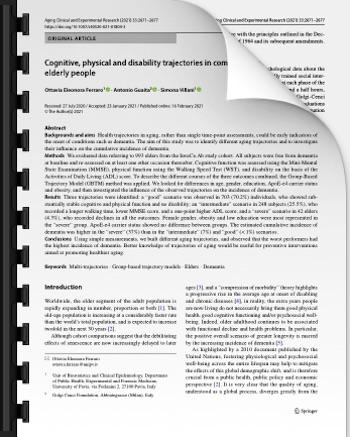 Cognitive, physical and disability trajectories in community‑dwelling elderly people