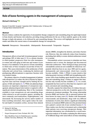 Role of bone‐forming agents in the management of osteoporosis