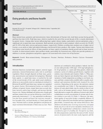 Dairy products and bone health