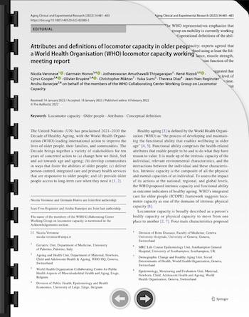 Attributes and defnitions of locomotor capacity in older people