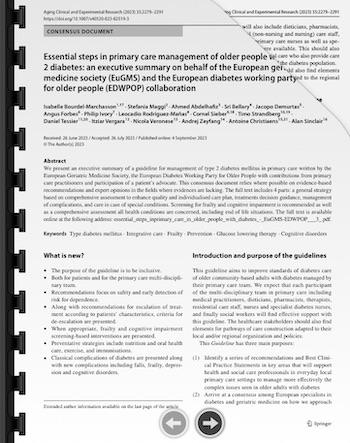 Essential steps in primary care management of older people with Type 2 diabetes