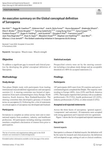 An executive summary on the Global conceptual definition of Sarcopenia