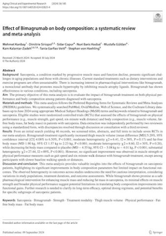 Effect of Bimagrumab on body composition: a systematic review and meta‐analysis